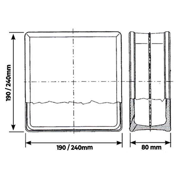 Bloque de vidrio ondulado claro, colorado y satinado
